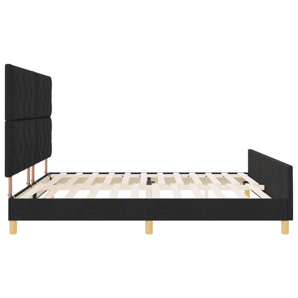 Letto a Box  Nero 200x200 cm in Tessuto