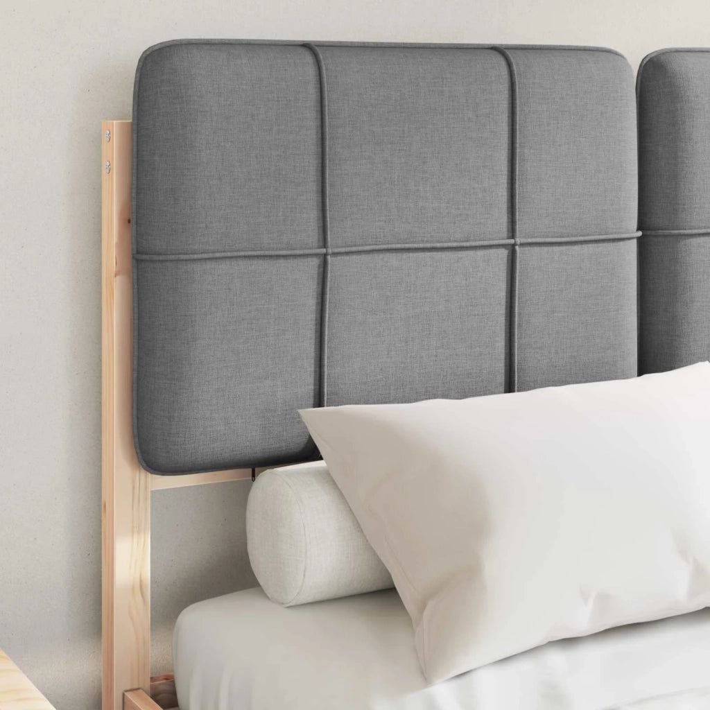 Letto con Testiera Rivestita Grigio chiaro 120 x 190 cm 3405542