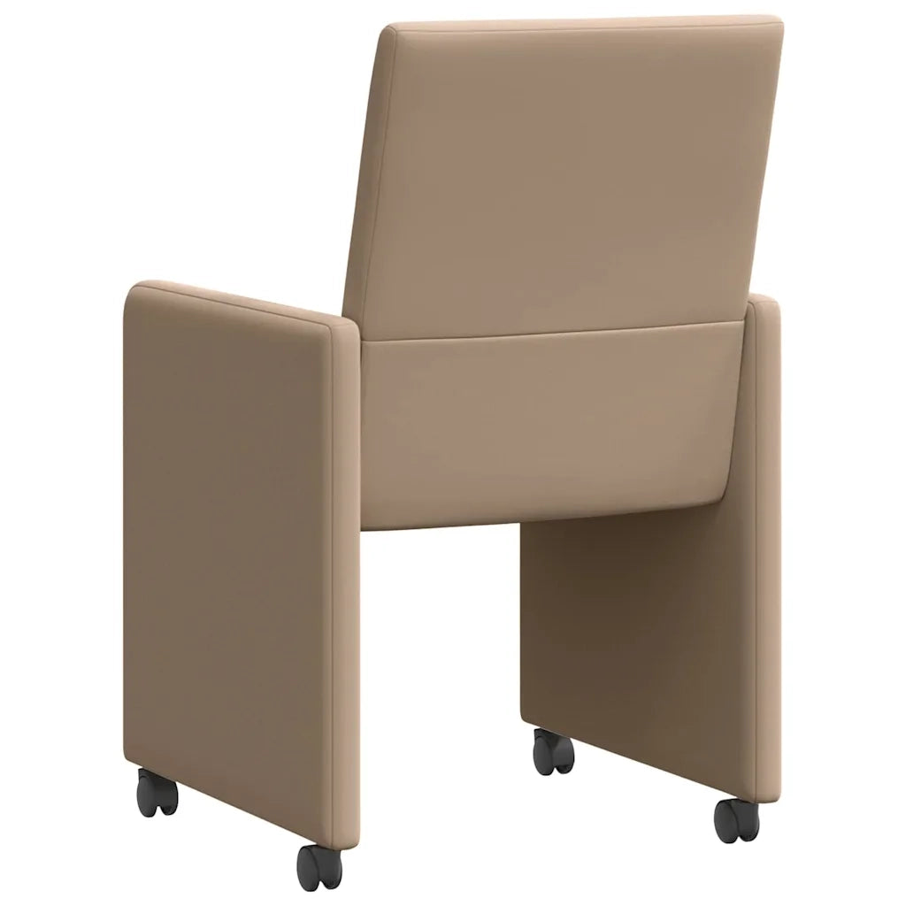 Sedie da Pranzo con Ruote 2 pcs Cappuccino 57 x 66 x 94 cm