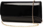 Clutch per donna in pelle, borsa da sera, borsa a spalla elegante per Natale, matrimonio, festa, gala, nera, standard