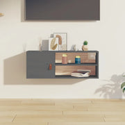 Pensile Grigio 80x30x30 cm in Legno Massello di Pino 818389