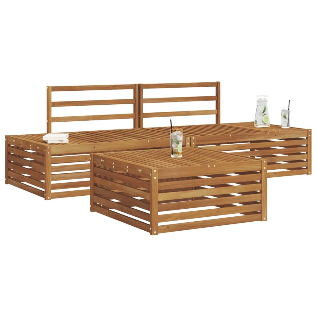 Set di divani da esterno-Sofa da giardino 3 Pezzo Naturale
