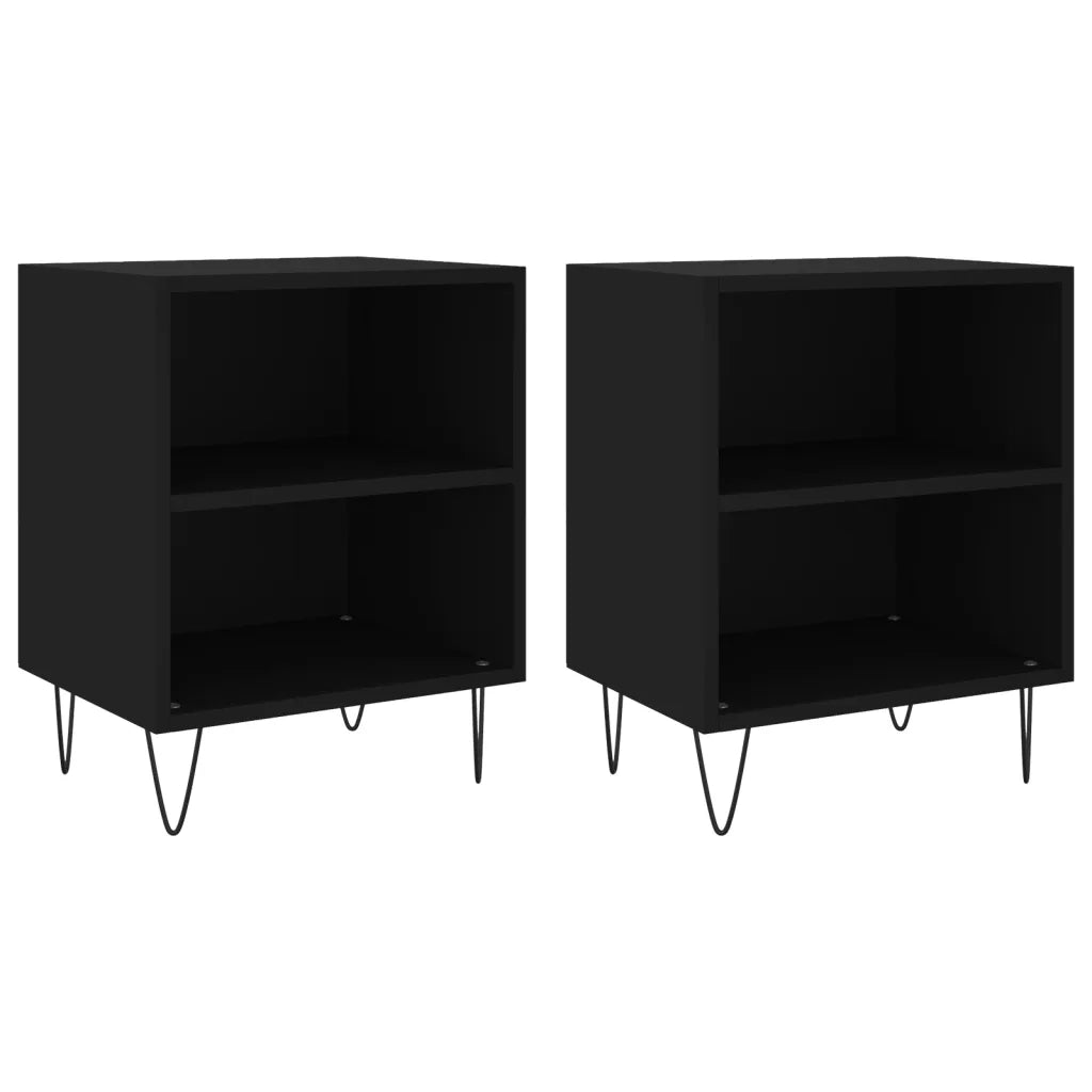 Comodini 2 pz Neri 40x30x50 cm in Legno Multistratocod mxl 78389