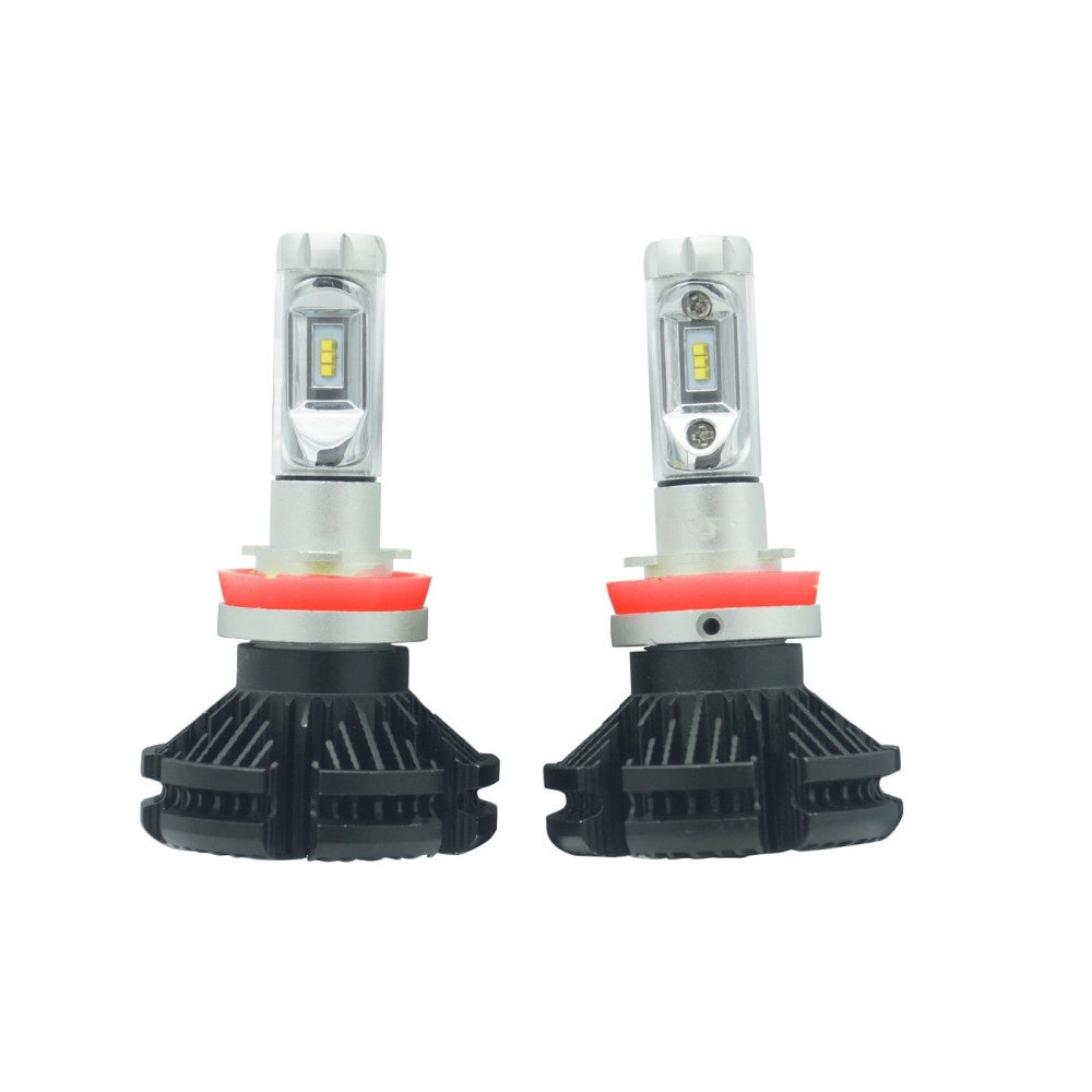 Trade Shop - Coppia Lampade Led Auto Fari H11 X3 Kit Lampadine 50 Watt 6000 Lumen Ip67 -
