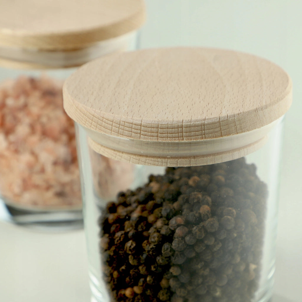 KADAX Contenitori per alimenti in vetro da 245 ml, organizer per spezie, confezione da 3 pezzi