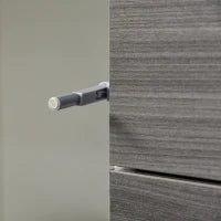 Mobiletto 2 Cassetti e 2 Ante, Apertura a Pressione, Mobile con 2 Cassetti e 2 Ante per Casa e Ufficio, 79x36x74cm, Grigio Chiaro e Bianco