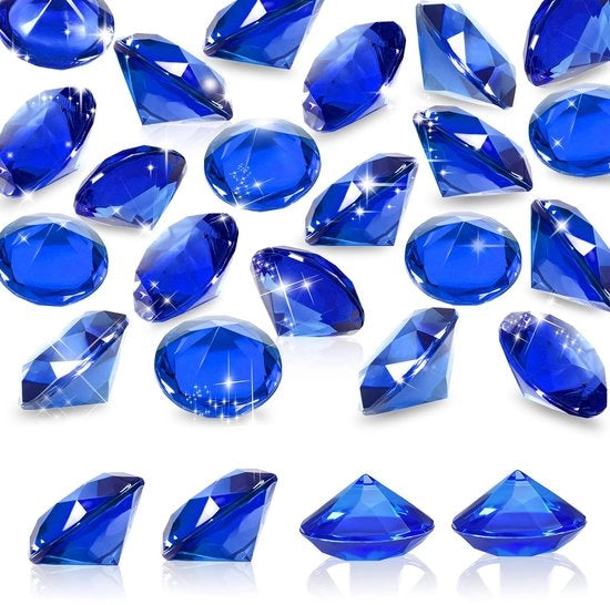 Decorazioni per Tavolo - Decorazioni per Matrimonio - Decorazioni con Pietre - 30 mm - Translucido Blu - 25 Pezzi - Materiale Acrilico - Pietre Decorative
