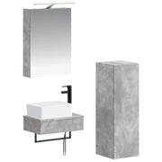 Set di Armadi da Bagno 4 pcs Grigio Cemento 50 x 14,5 x 70 cm 3407386