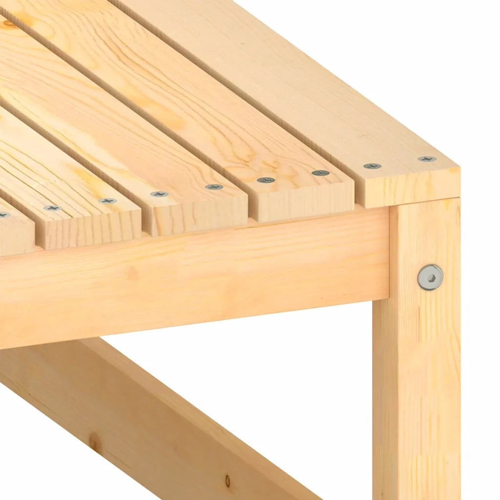 Poggiapiedi da Giardino con Cuscino in Legno Massello di Pino CFW9595755