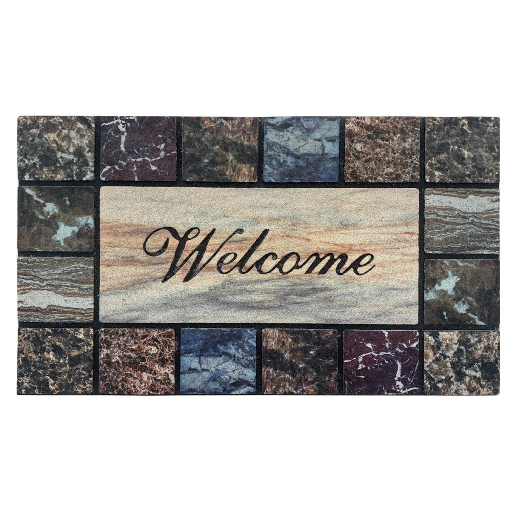 Zerbino Ingresso Robusto Spesso 1 Cm Pietre 3D Antiscivolo Assorbente Tappeto Entrata Casa Dis_C
