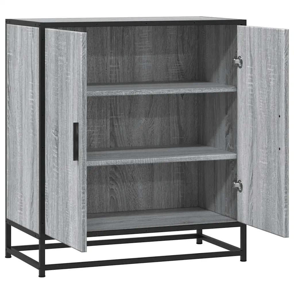 Credenza Grigio Sonoma 68x35x76 cm in Truciolato e Metallo 848967