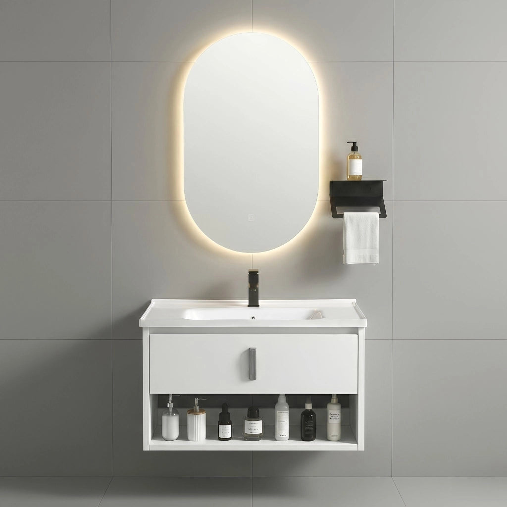 Set Di Mobili Da Bagno Con Lavabo River 60cm White
