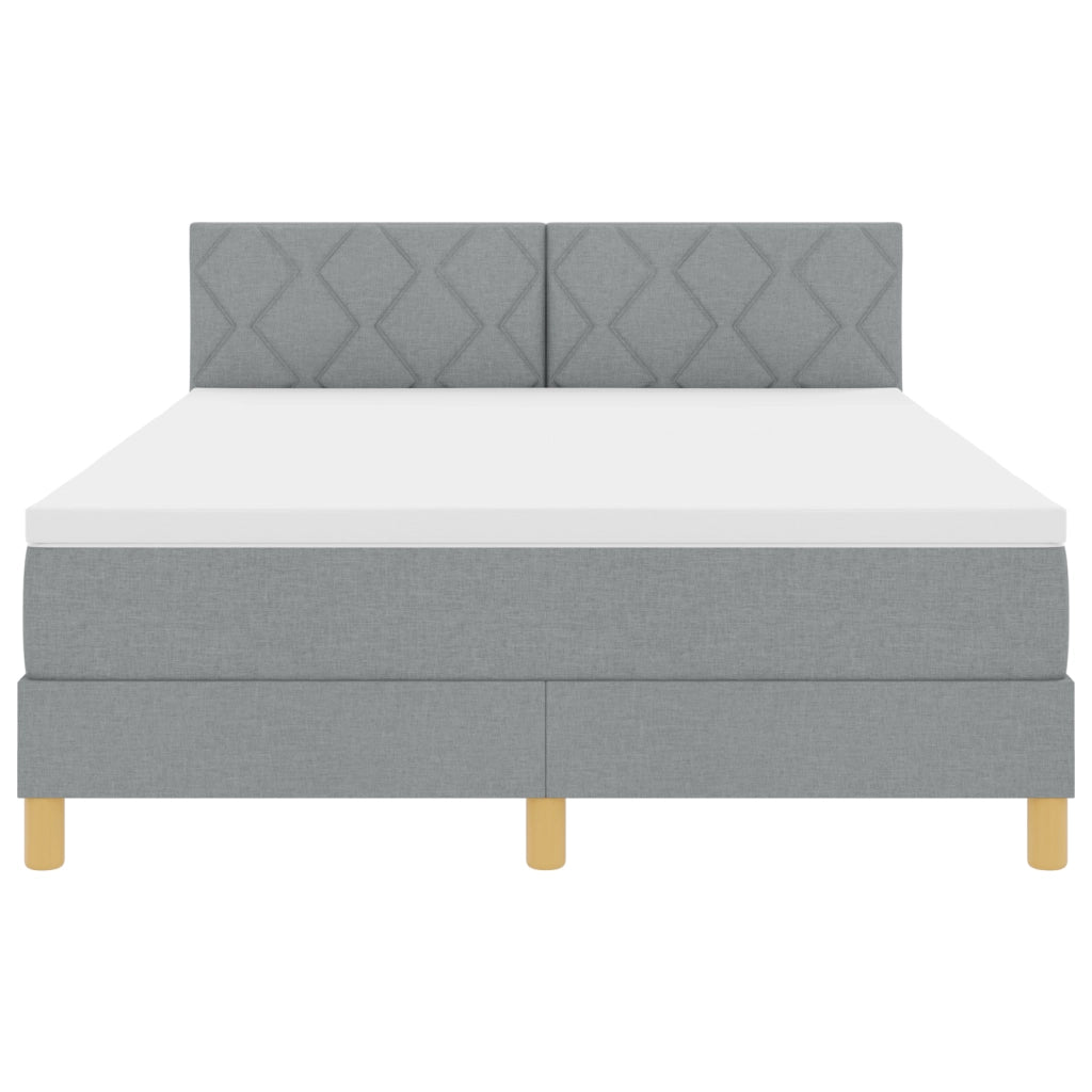 vitaXL Letto rete a molle con Materasso Grigio Chiaro 160x200 cm Tessuto