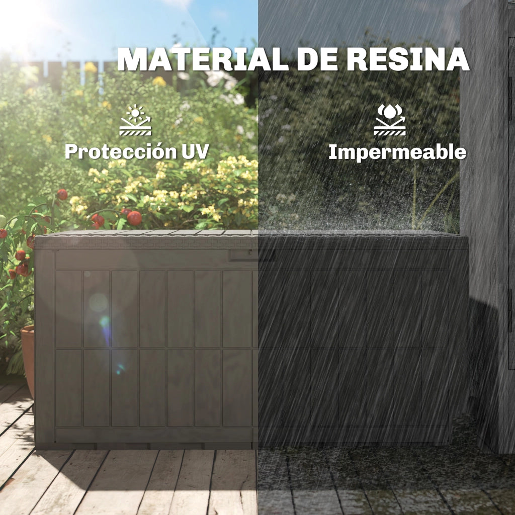 Arc¨®n da Giardino in Resina ¨C zephmum ¨C 440L Antracite con Tapa Bloqueable