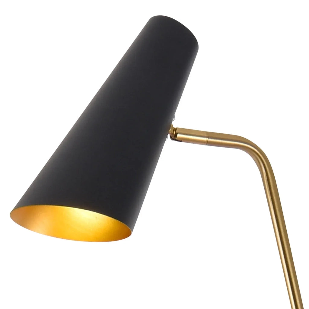 LÚZETE - LAMPADA DA TERRA ACCIAIO DORATO/BAILEY NERO