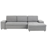 Divano letto angolare Grigio in tessuto imbottito Orientamento a sinistra con letto contenitore