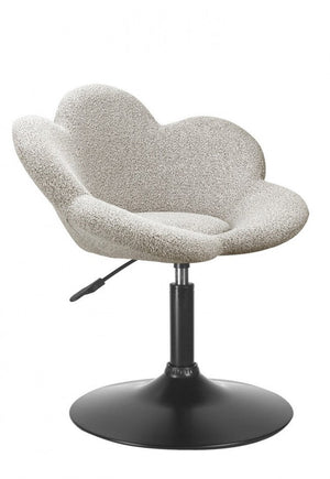 Set 2 Poltroncine da Soggiorno 69x55x69/81 cm in Schiuma Poliuretanica Fleur Nero-Beige