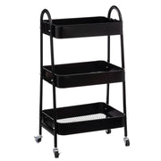 Carrello da Cucina 3 Livelli con Rotelle ‚Äì Metallo Nero