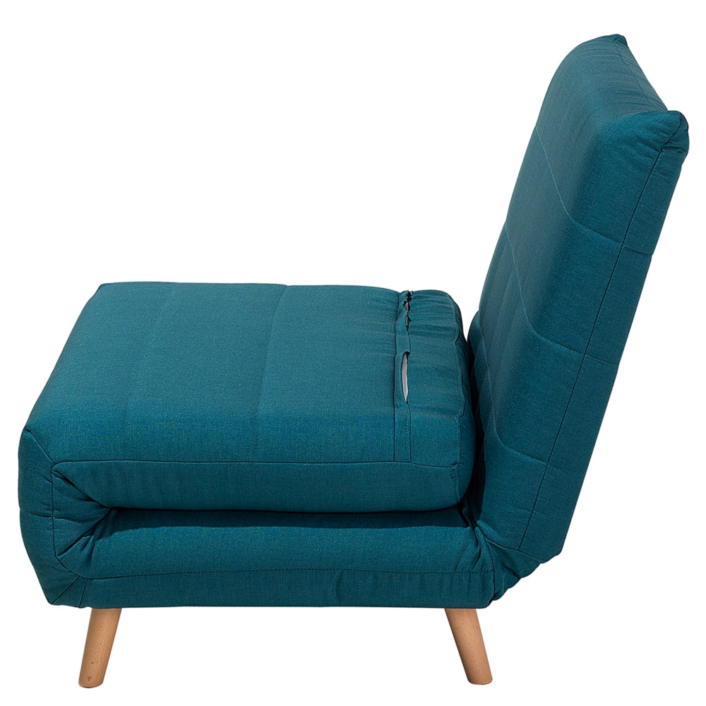 Divano letto piccolo tessuto Verde Acqua 1 posto letto pieghevole senza braccioli scandinavo