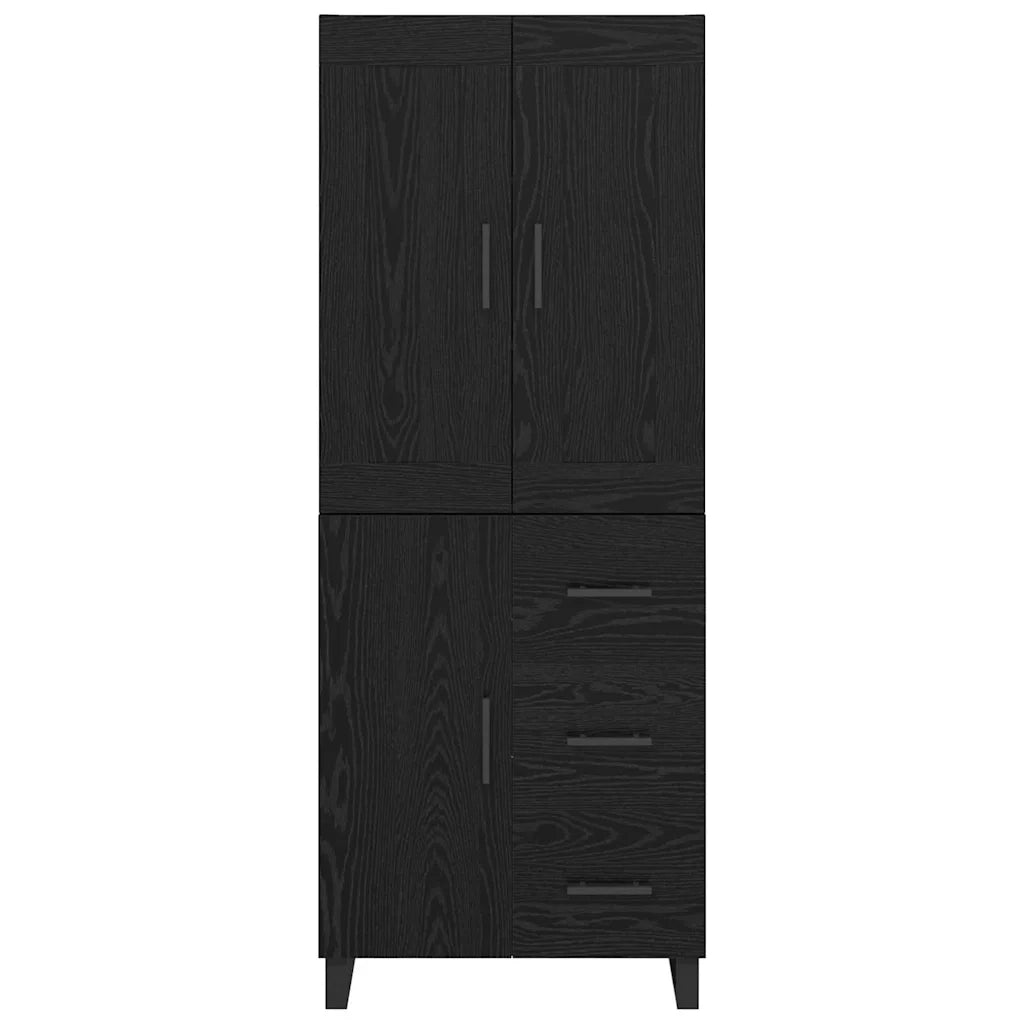 Credenza Rovere Nero 69,5 x 34 x 180 cm Legno multistrato