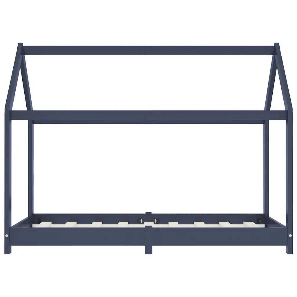 Giroletto per Bambini Grigio in Legno Massello di Pino 80x160cm 283353