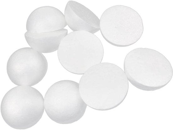 Set di schiume decorative in forma di emisfera - 10 pezzi - Modello: 10 cm - Bianco - Schiuma espansa