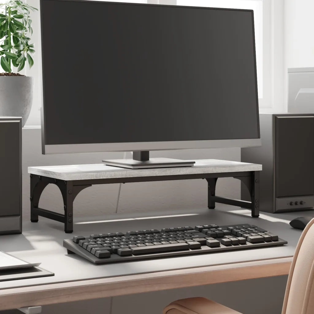 Supporto per Monitor Grigio Sonoma 55x23x14cm Legno Multistratocod mxl 104145