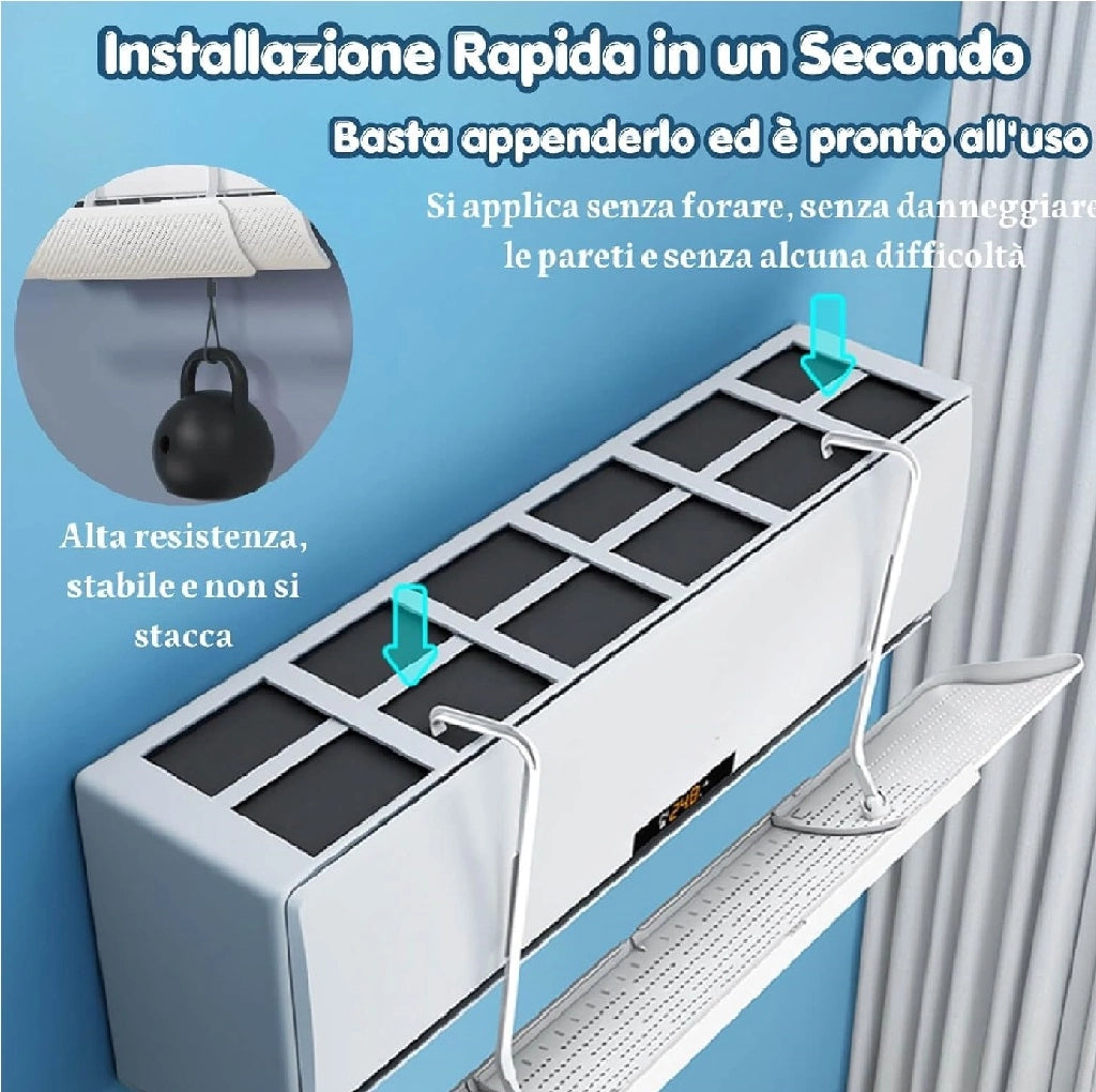 Kit 2pz Deflettore Condizionatore Universale Regolabile 58-90 cm Scudo Protezione Aria