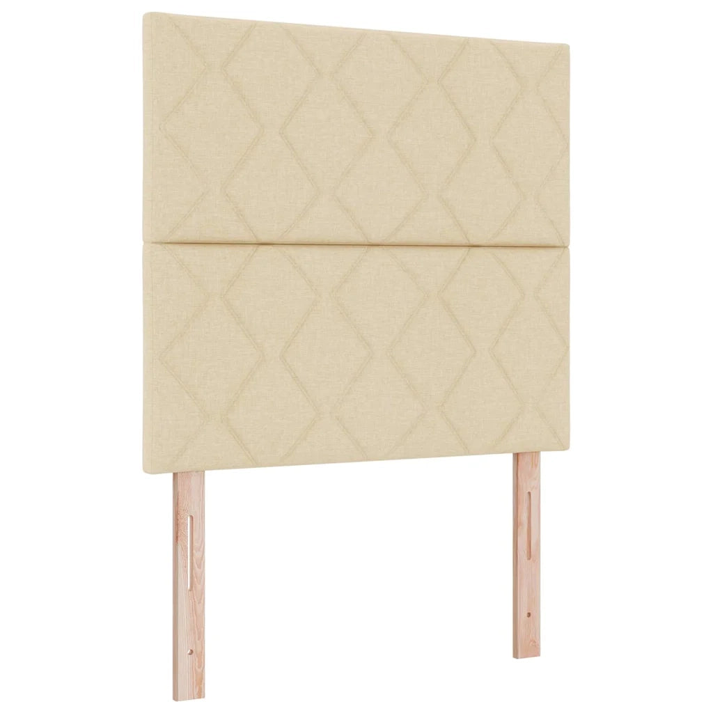 Letto a molle con cuscino Crema 190 x 90 cm Tessuto 3344343