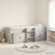Struttura Letto Loft con Armadietto 3 pz Grigio Cemento 3423377
