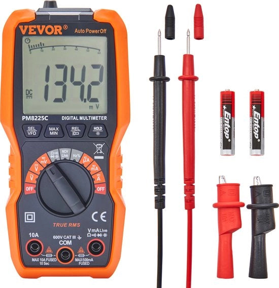 Multimetro Digitale - 4000 Conti - Voltmetro, Tester Batterie, Tester Continuità - Adatto per Elettronica e Manutenzione Auto