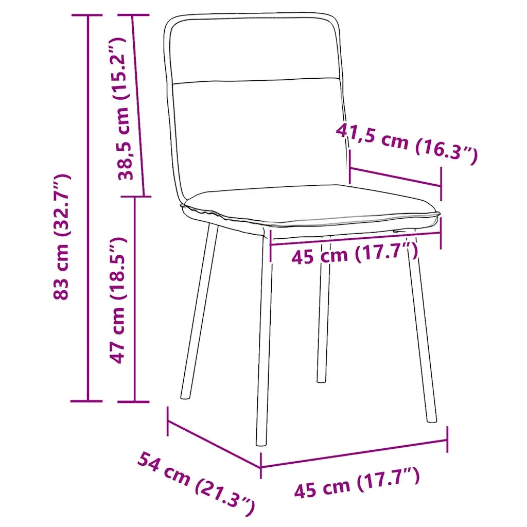 Sedie da Pranzo 4 pz Crema in Velluto 3315318