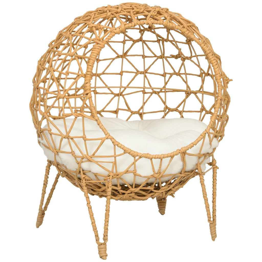 Letto per gatti in rattan con cuscino ¨C Zephmum ¨C Marrone ?45x57 cm