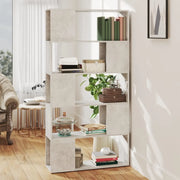 Libreria Divisorio-Scaffale per Libri-Mobile di Stoccaggio Grigio Cemento 80x24x155 cm in Truciolato