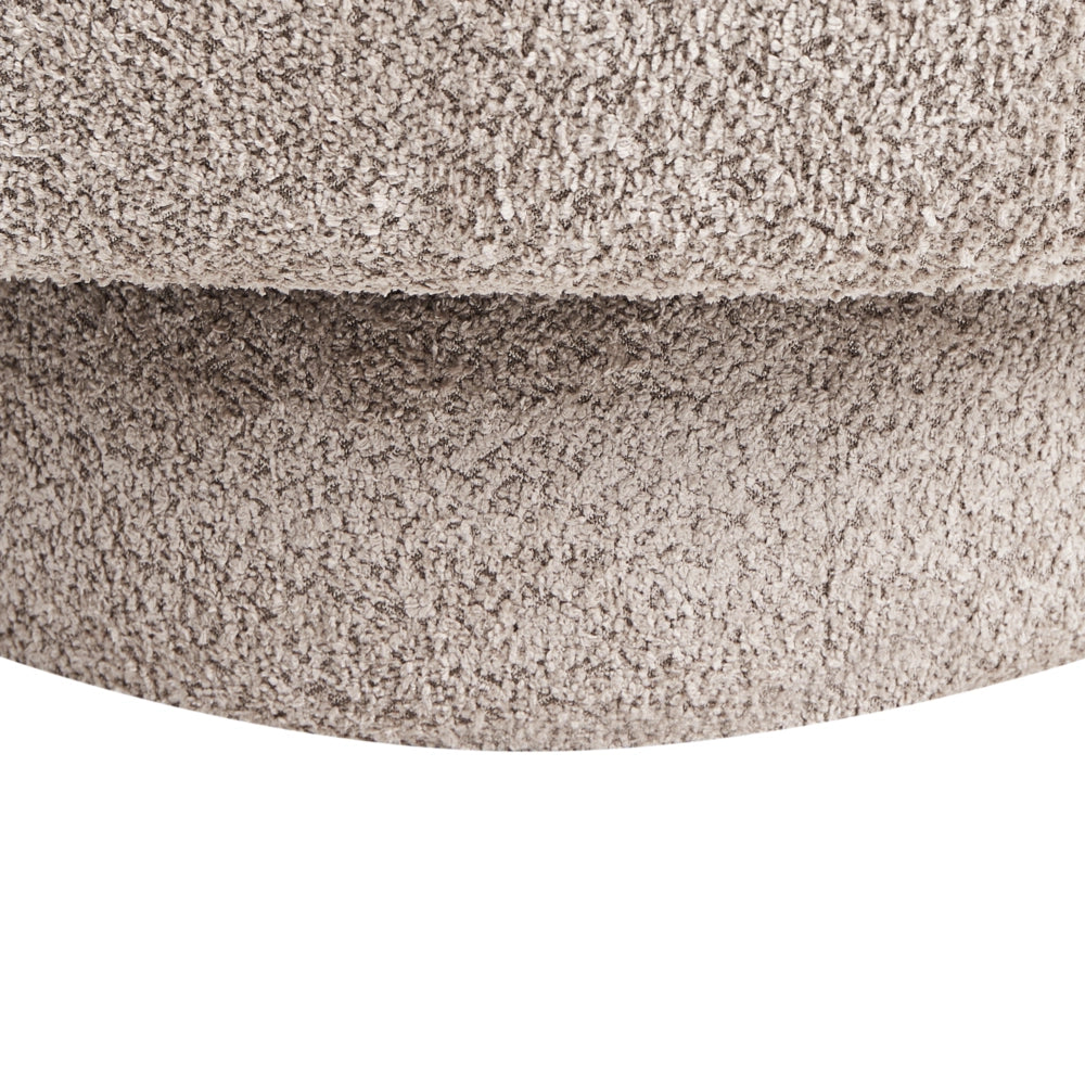 Poltrona girevole Poltrona da club imbottita in bouclé beige Schienale curvo Retro