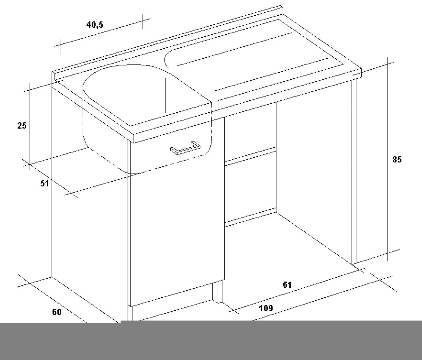 Lavatoio e Coprilavatrice 109x60x89cm Asse in Termoplastico Montegrappa Edilla Bianco Sinistro con Cesto