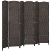 Separatore di ambienti a 6 pannelli, Paravento pieghevole, Paravento per soggiorno, camera da letto, home office, Marrone