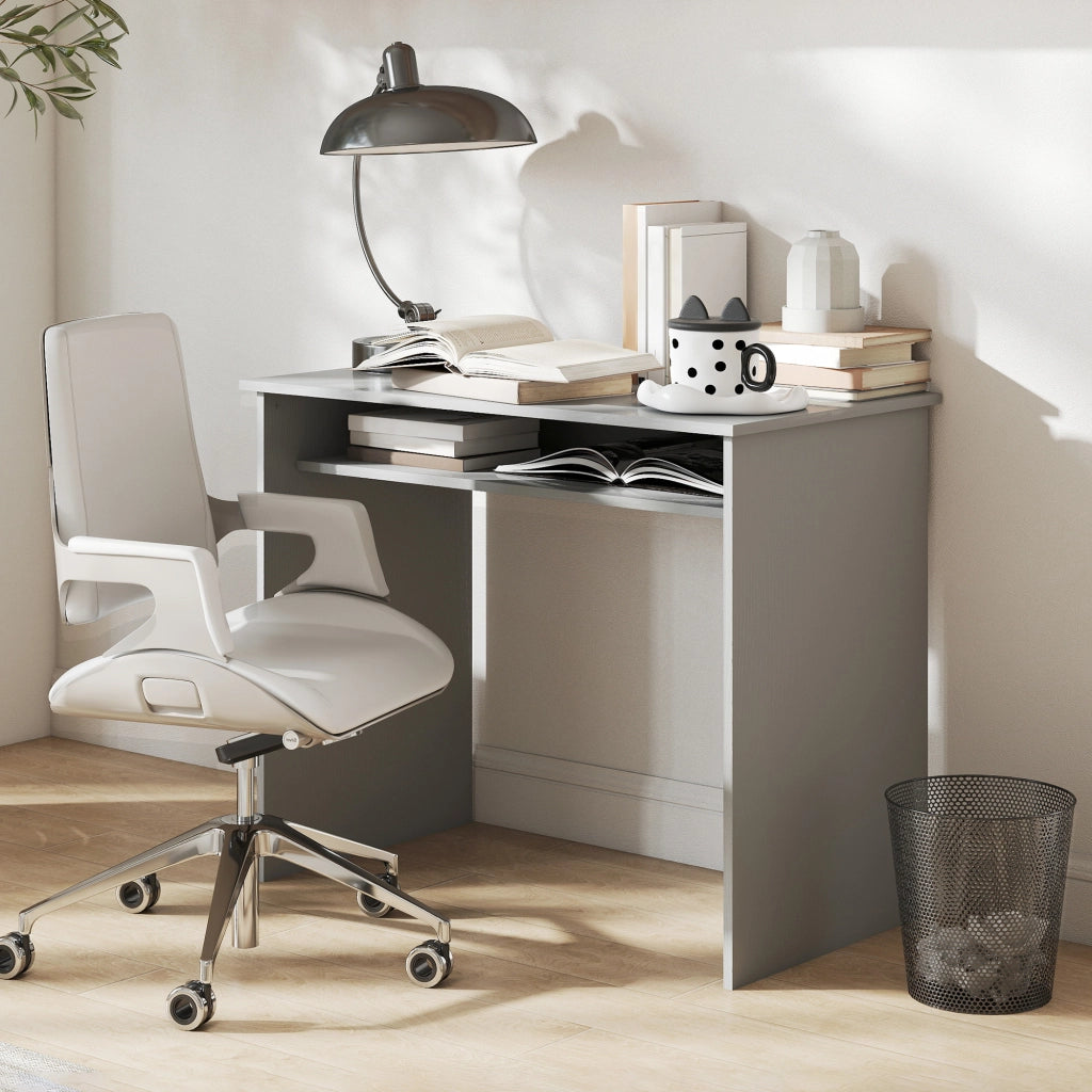 Scrivania per computer con ripiano ¨C Minimal ¨C 90x50x74 cm grigio