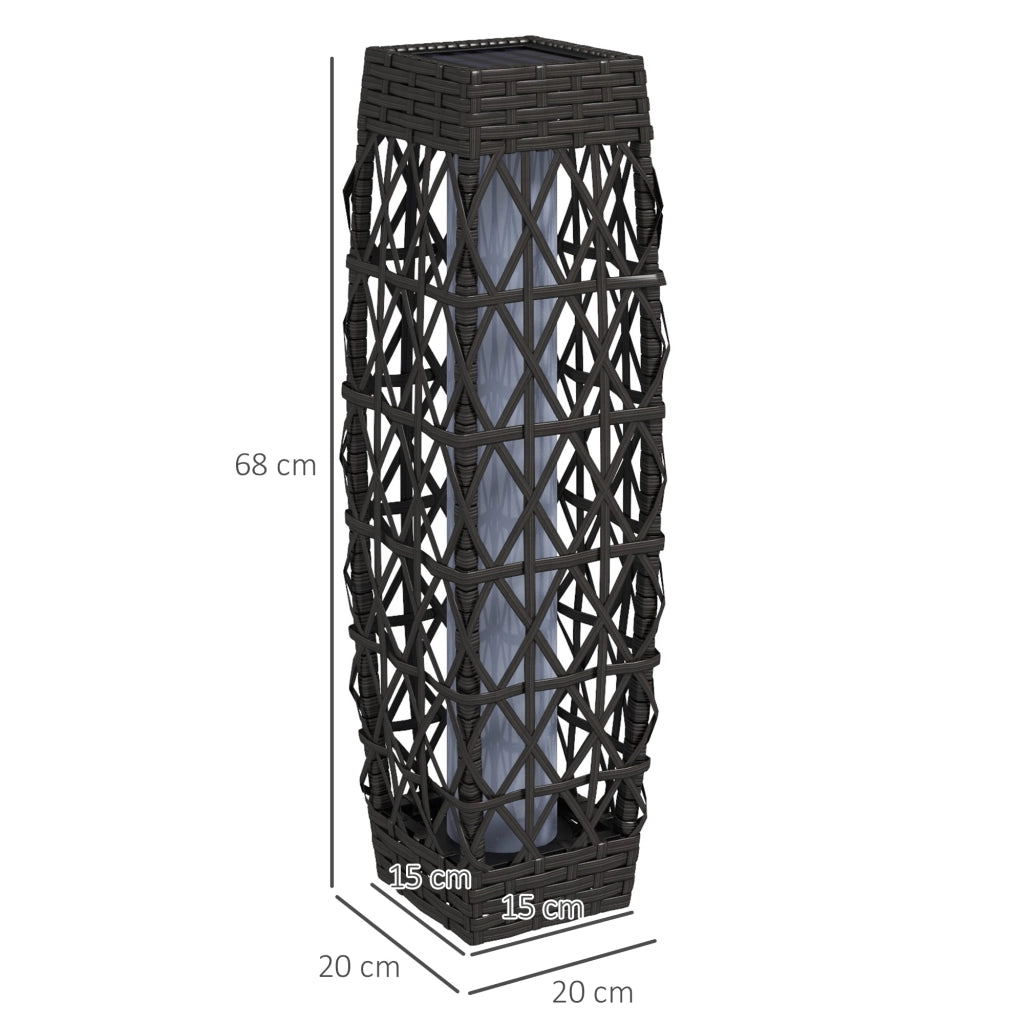 Lampada da Giardino Solare Rattan ¨C Zephmum ¨C Grigio 20x20x68cm