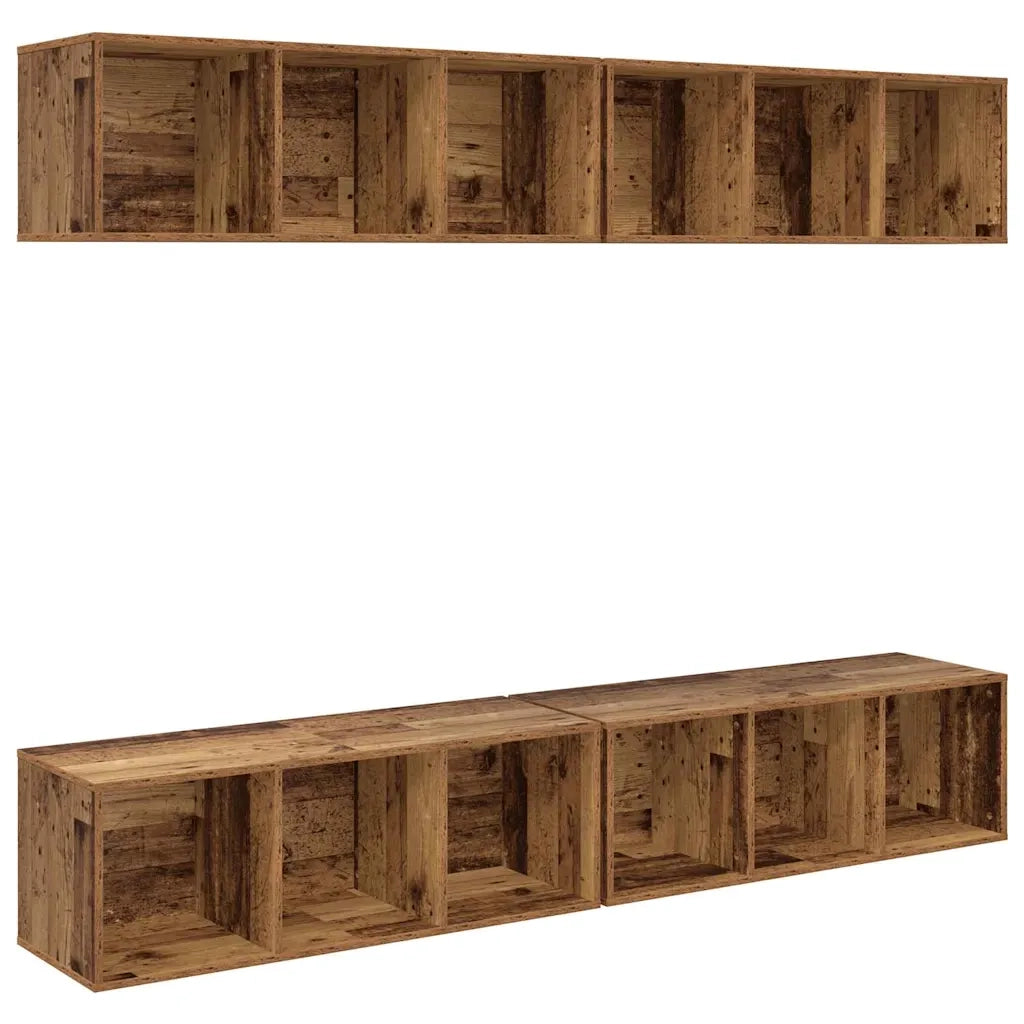 Set mobile TV 4 pcs Legno vecchio 37 x 37 x 107 cm