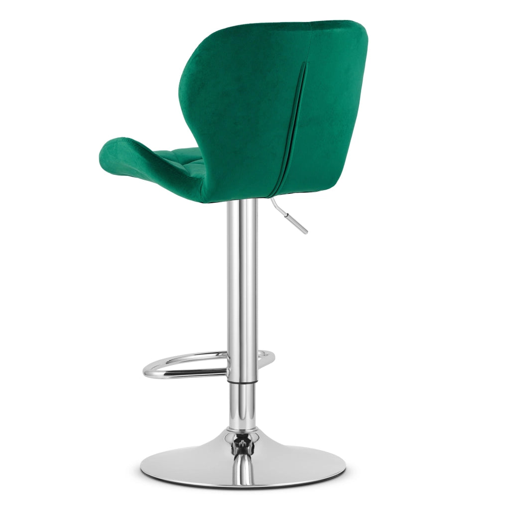 Sgabello VALORA WEST - velluto verde / cromo basel - Design girevole