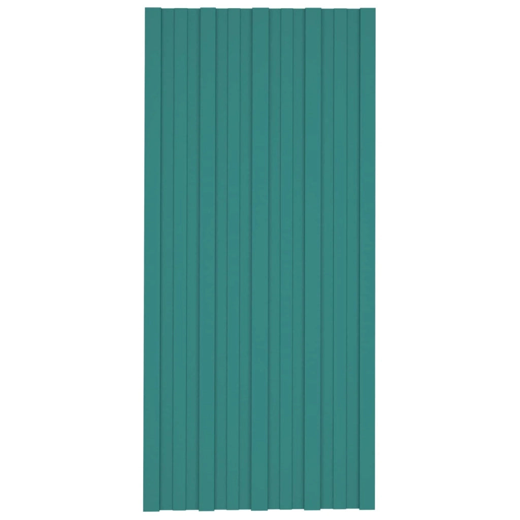 Pannello per tetto 12 pcs Verde 100 x 45 cm Acciaio zincato