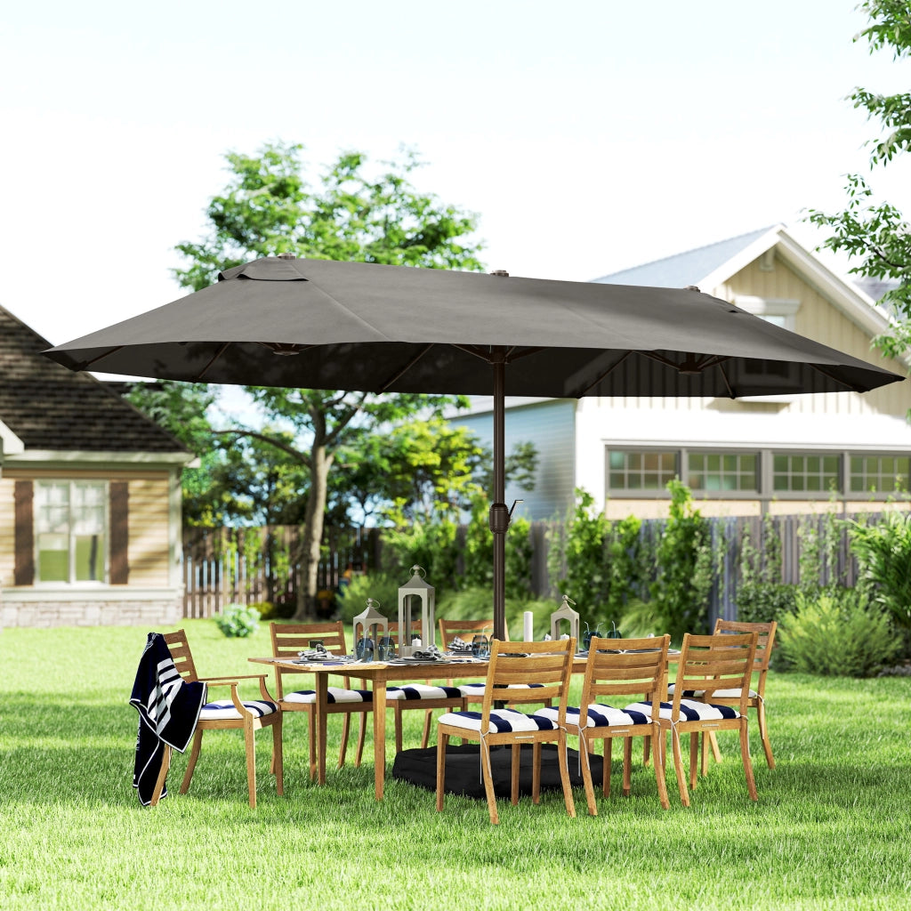 Ombrellone da giardino rettangolare ¨C zephmum ¨C grigio 460x270x240 cm
