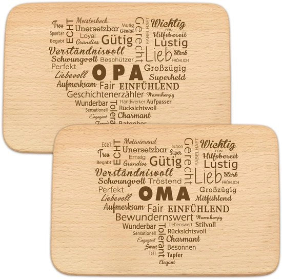 Set di 2 mensole da colazione con stampa "Nonna e Nonno" | Set di mensole in legno | Ideale regalo per nonni