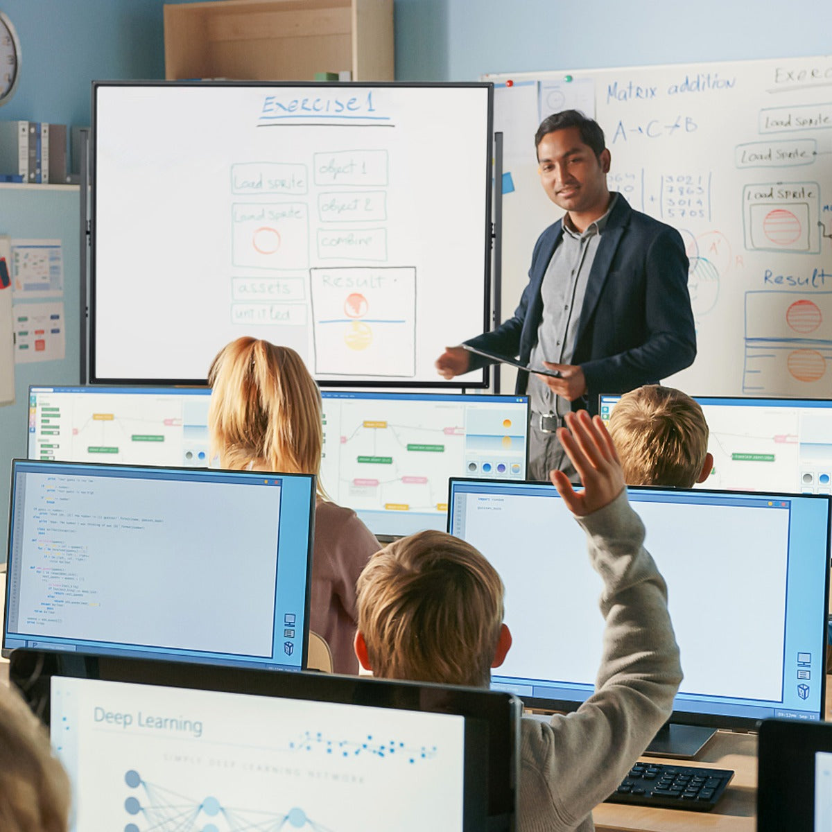 Lavagna bianca magnetica doppia regolabile in altezza, Lavagna spostabile con ruote struttura resistente Nero-Lavagne