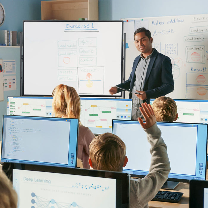 Lavagna bianca magnetica doppia regolabile in altezza, Lavagna spostabile con ruote struttura resistente Nero-Lavagne