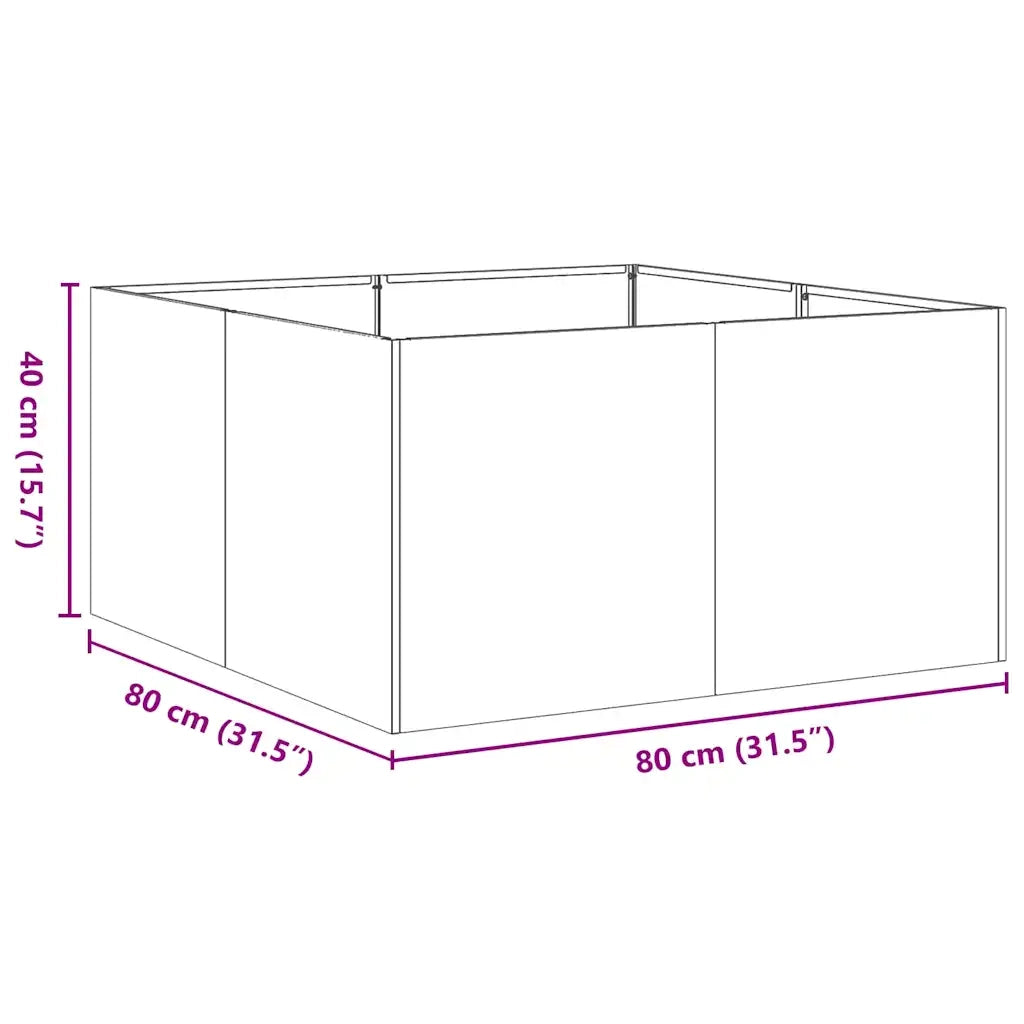 Fioriera Bianca 80x80x40 cm in Acciaio Laminato a Freddo 860739