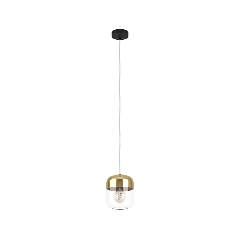 Lampadario Contemporaneo Maryvilla 1 Luce Acciaio Nero