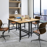 Scrivania per computer con ruote bloccabili borsa rimovibile e ganci per cuffie, Scrivania da ufficio per laptop Naturale-Scrivanie