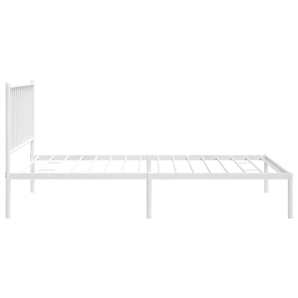 Giroletto con Testiera-Struttura Letto con testiera Metallo Bianco 100x190 cm 591487